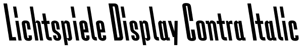 Lichtspiele Display Contra Italic Font