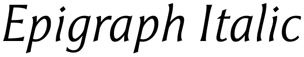 Epigraph Italic Font
