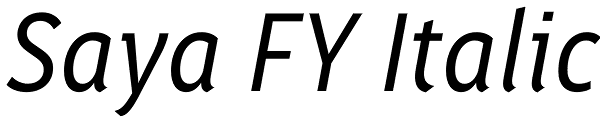 Saya FY Italic Font