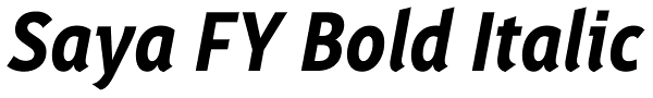 Saya FY Bold Italic Font