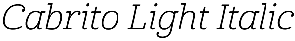 Cabrito Light Italic Font