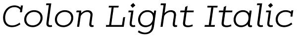 Colon Light Italic Font