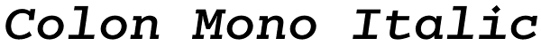 Colon Mono Italic Font