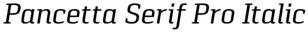Pancetta Serif Pro Italic Font