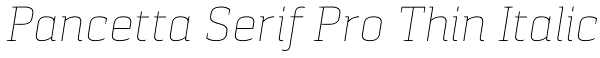 Pancetta Serif Pro Thin Italic Font