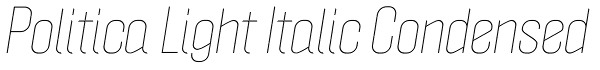 Politica Light Italic Condensed Font