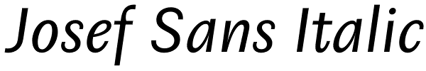 Josef Sans Italic Font
