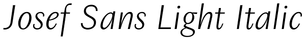 Josef Sans Light Italic Font