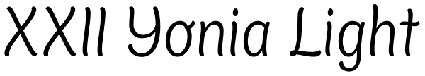 XXII Yonia Light Font