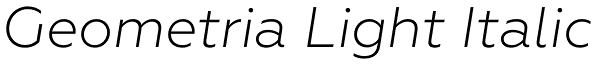 Geometria Light Italic Font