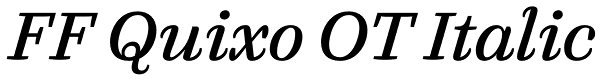 FF Quixo OT Italic Font