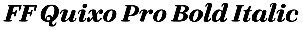 FF Quixo Pro Bold Italic Font