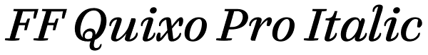 FF Quixo Pro Italic Font