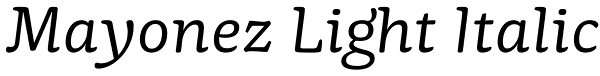 Mayonez Light Italic Font