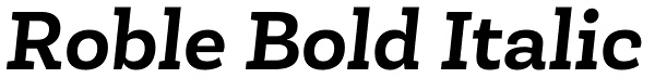 Roble Bold Italic Font