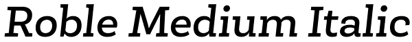 Roble Medium Italic Font