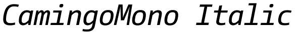 CamingoMono Italic Font