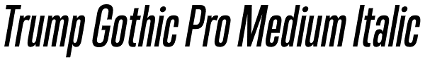 Trump Gothic Pro Medium Italic Font