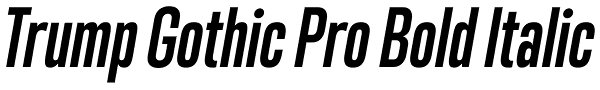 Trump Gothic Pro Bold Italic Font