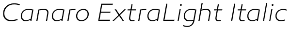 Canaro ExtraLight Italic Font