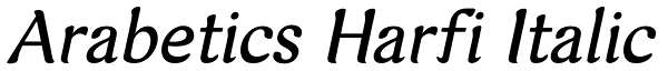 Arabetics Harfi Italic Font