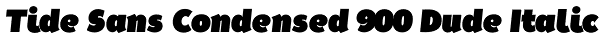 Tide Sans Condensed 900 Dude Italic Font