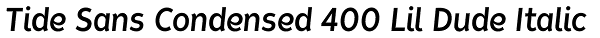 Tide Sans Condensed 400 Lil Dude Italic Font