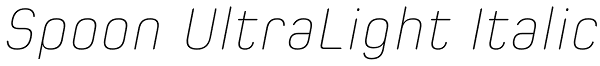 Spoon UltraLight Italic Font