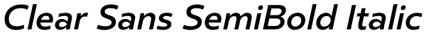 Clear Sans SemiBold Italic Font