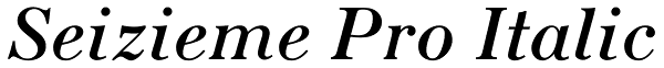 Seizieme Pro Italic Font