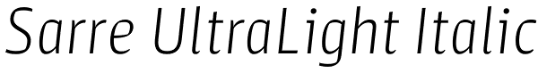 Sarre UltraLight Italic Font